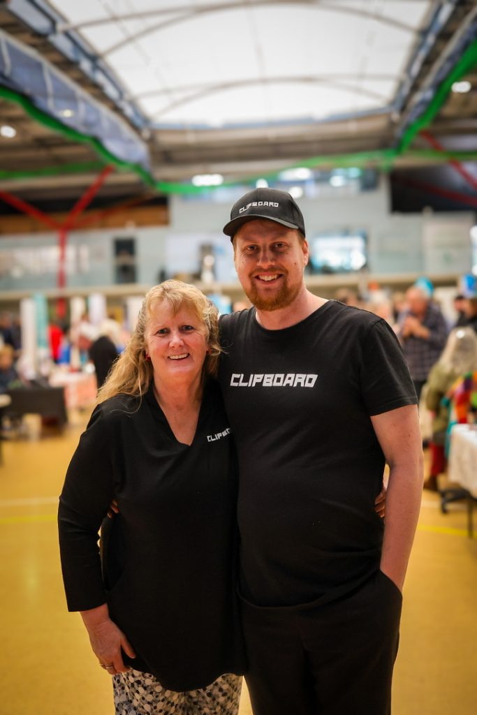 Robynne (mikes mum) and mike standing together